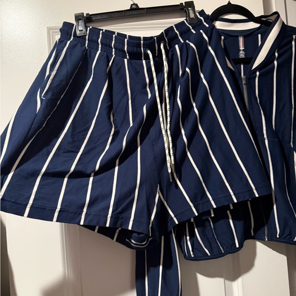 Striped Navy Women's Shorts by [Brand] - Picture 2 of 3